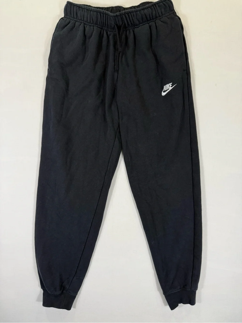 Nike Kids Black Jogger Sweatpants with White Swoosh